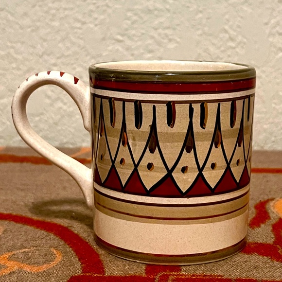 Starbucks 2008 Holiday Deruta Italy Hand Painted 10oz Coffee Mug Gold Detailing - Picture 3 of 7